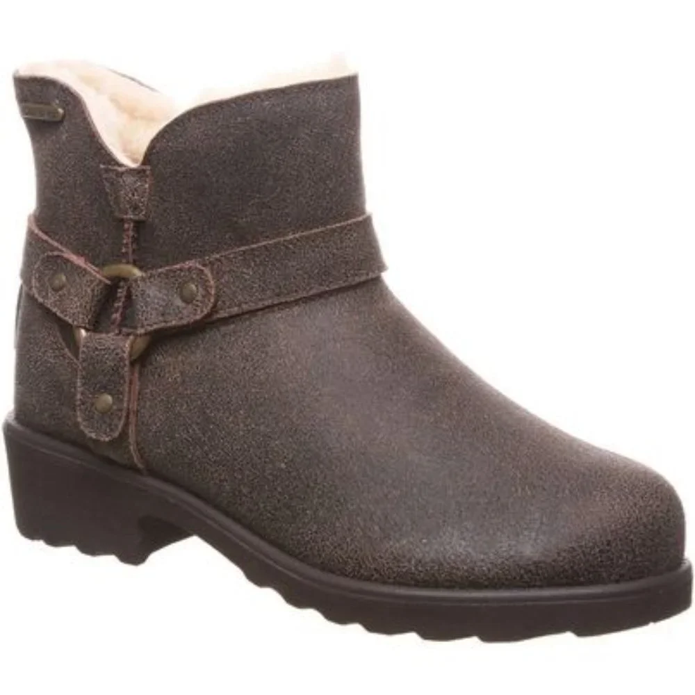 Boots New Bearpaw Anna Size 12 Motorcycle Style Shearling Boots Brown